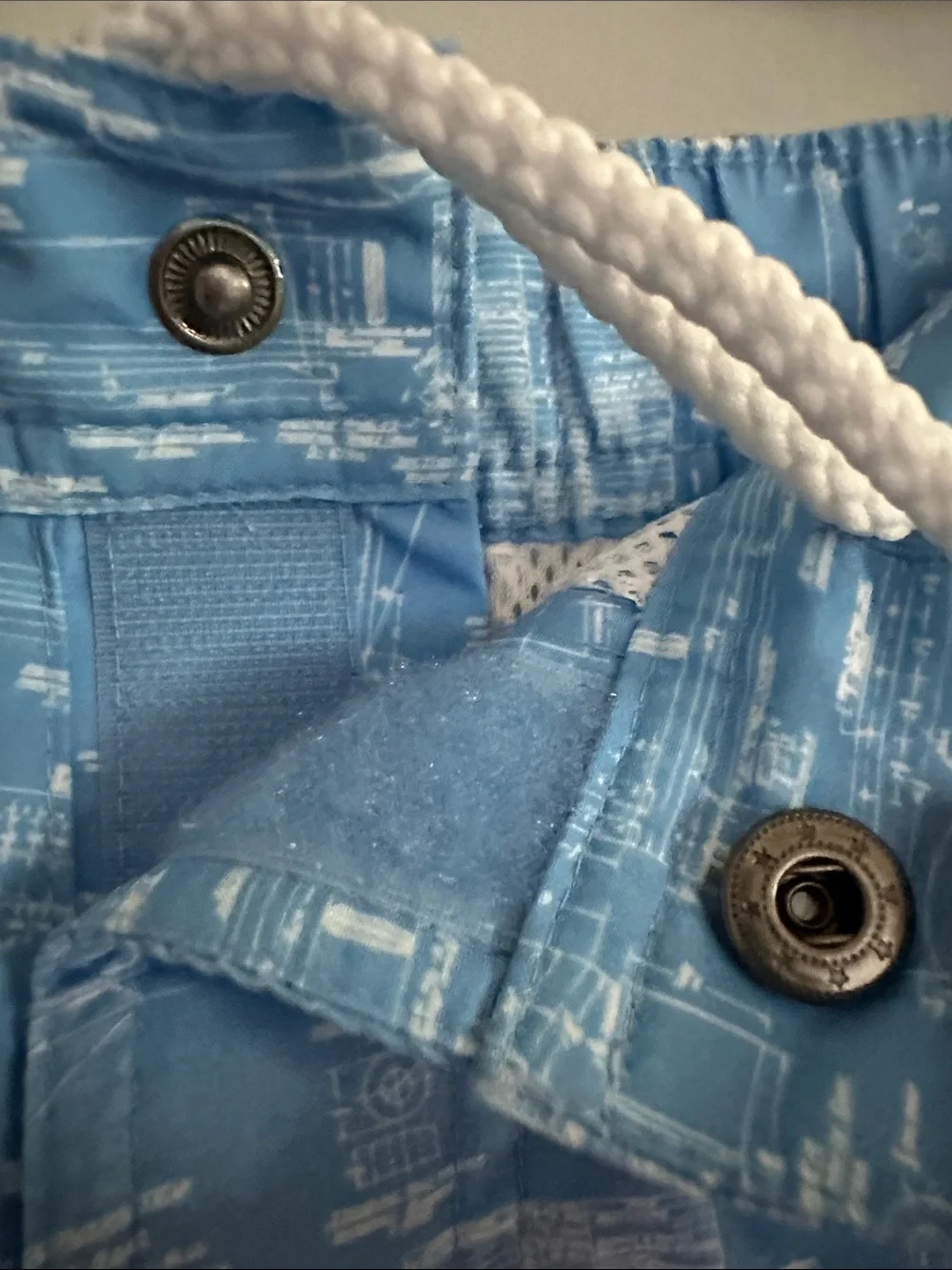Men's southern tide Light Blue Nautical Print Swim Trunks size XL